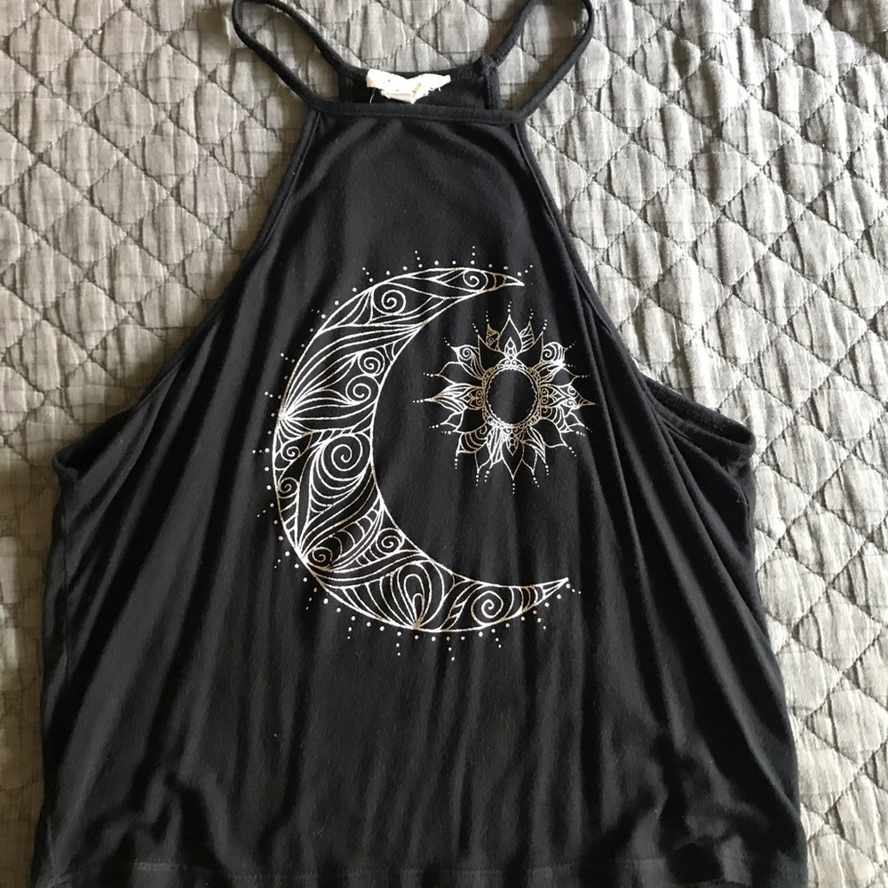 LA heart black crop top